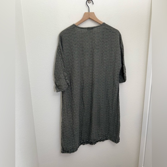 Dressed in FLAX 100% Linen Lagenlook Oversized Shift Dress in Gray Size Medium - Picture 3 of 7